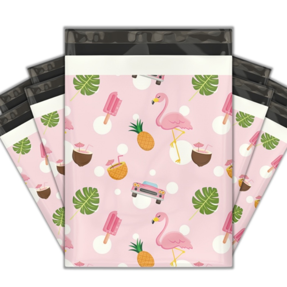 25 10X13 Flamingo Leaf Mailers CLEARANCE - Picture 7 of 8